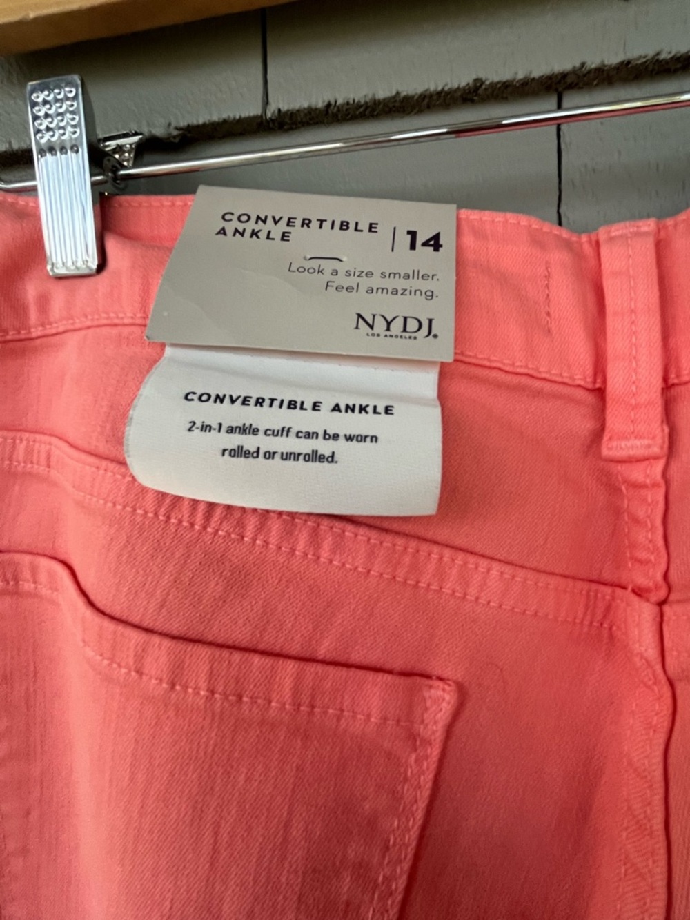 NYDJ Cropped Slim Jeans in Coral NWT SIZE 12 - Picture 10 of 10
